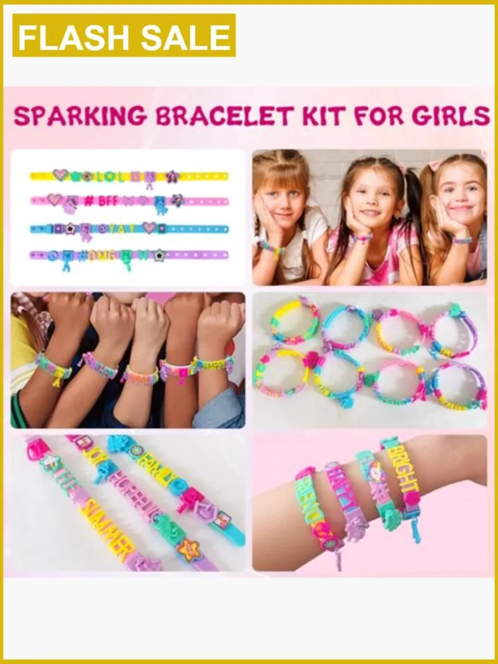 DIY Friendship Bracelet Kit Snap-On Design Craft Set for Kids